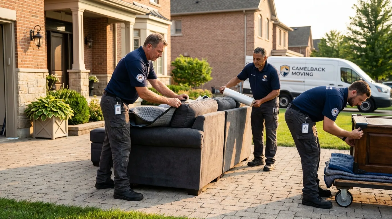 Large estate moving crew wrapping furniture in Centreville, MS